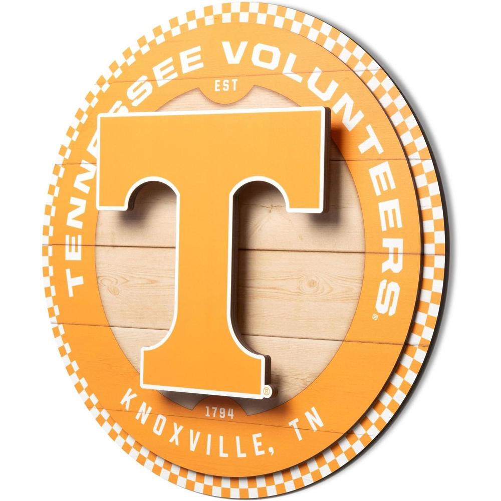 image:imageYouTheFan NCAA 3D Circle Backer Wall Art precisioncrafted multiple layers create striking depth readytohang officially licensed and visually stands outTennessee Volunteers
