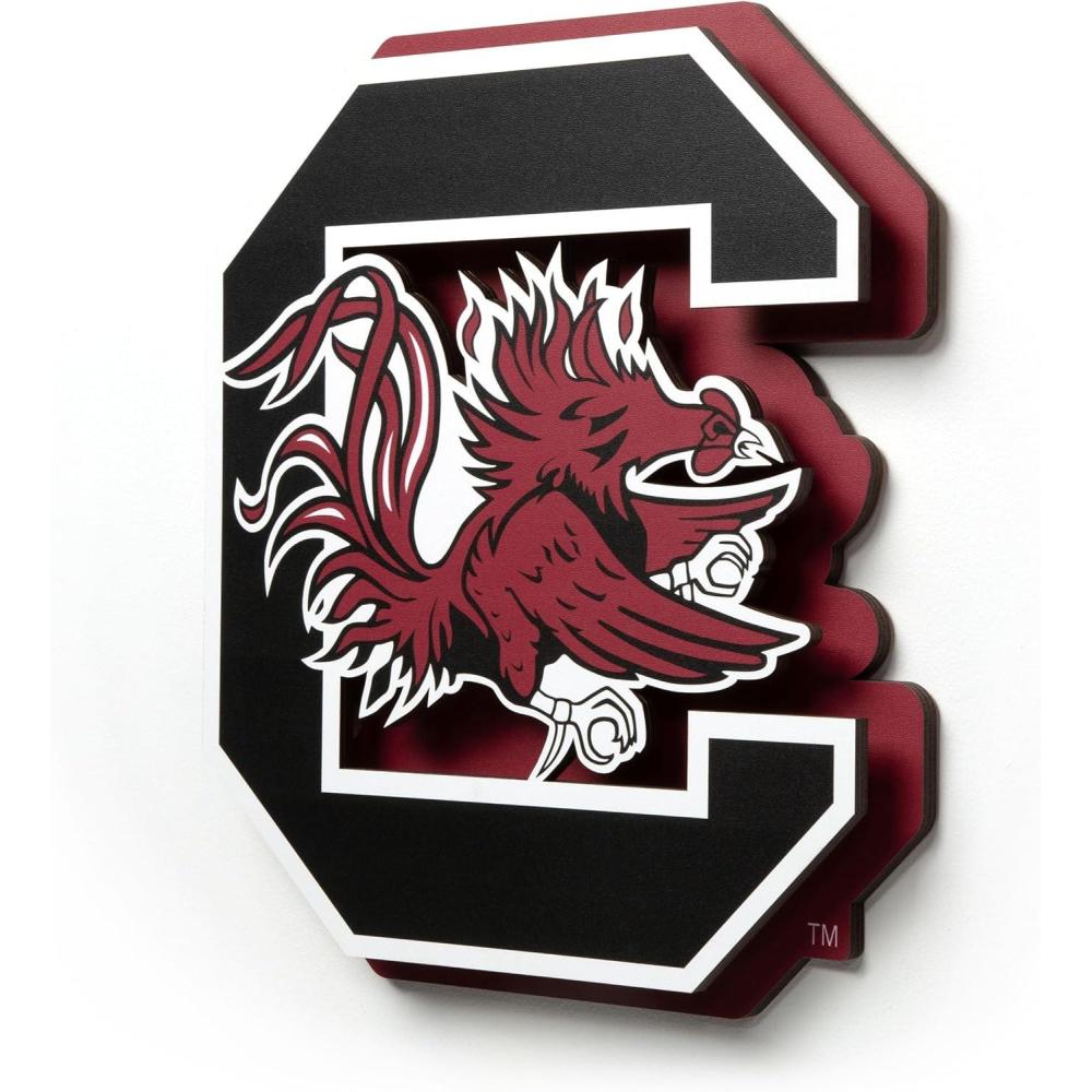 image:imageYouTheFan NCAA 3D DieCut Wall Art precisioncrafted and lasercut in the exact shape of your teams logo multiple layers create striking depth readytohang and officially licensedSouth Carolina Gamecocks