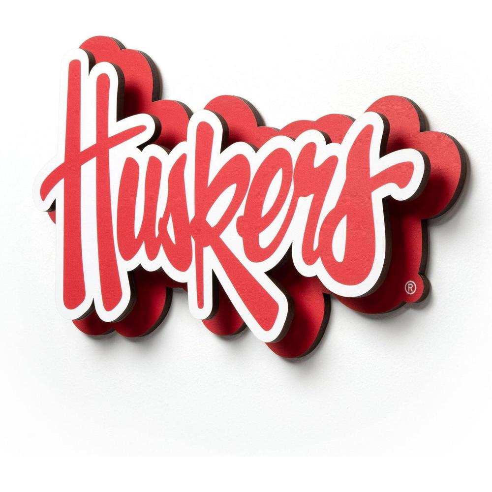 image:imageYouTheFan NCAA 3D DieCut Wall Art precisioncrafted and lasercut in the exact shape of your teams logo multiple layers create striking depth readytohang and officially licensedNebraska Cornhuskers