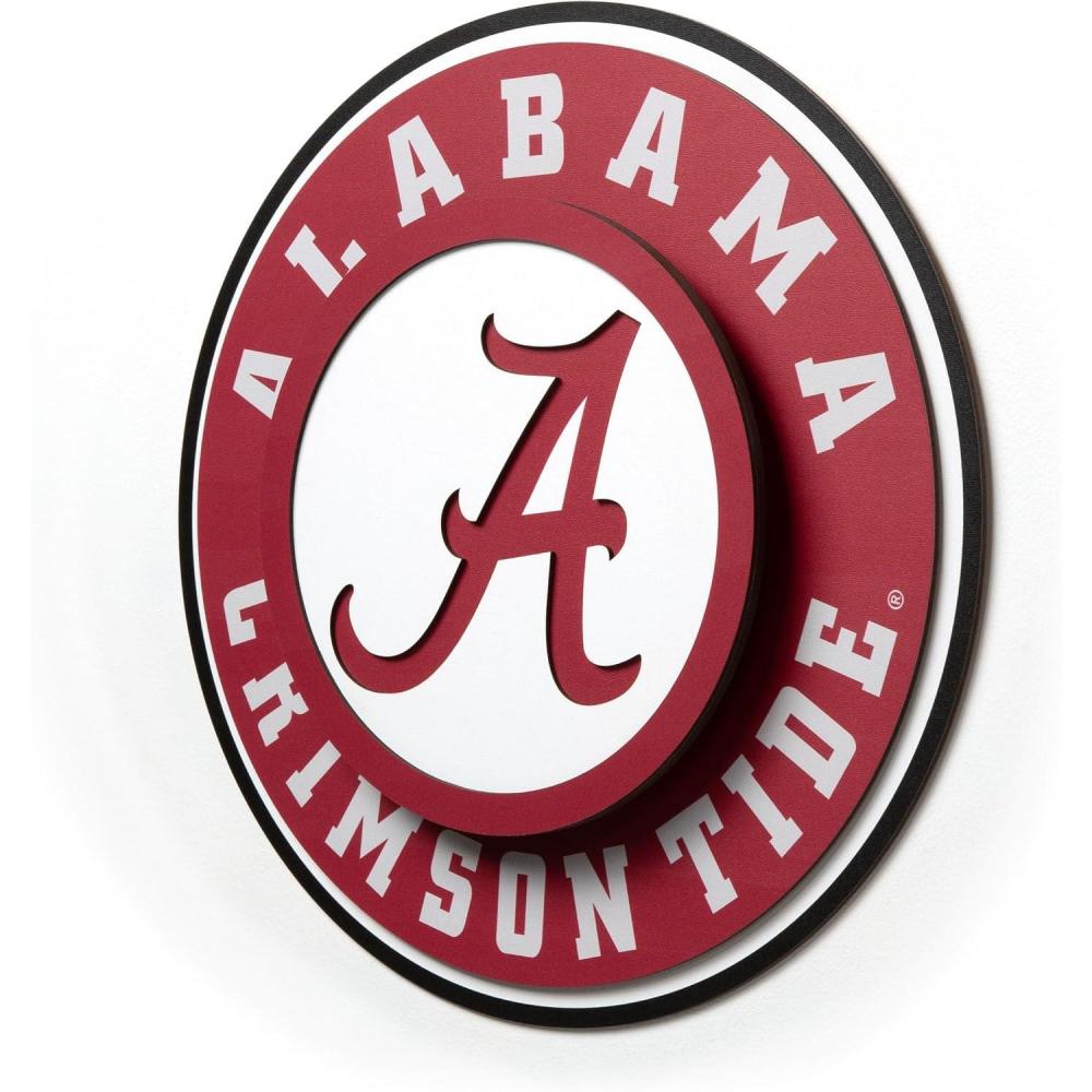 image:imageYouTheFan NCAA 3D DieCut Wall Art precisioncrafted and lasercut in the exact shape of your teams logo multiple layers create striking depth readytohang and officially licensedAlabama Crimson Tide
