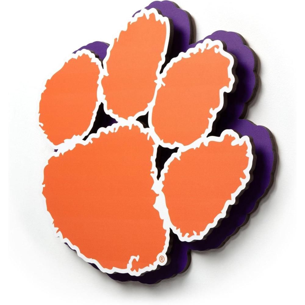 image:imageYouTheFan NCAA 3D DieCut Wall Art precisioncrafted and lasercut in the exact shape of your teams logo multiple layers create striking depth readytohang and officially licensedClemson Tigers