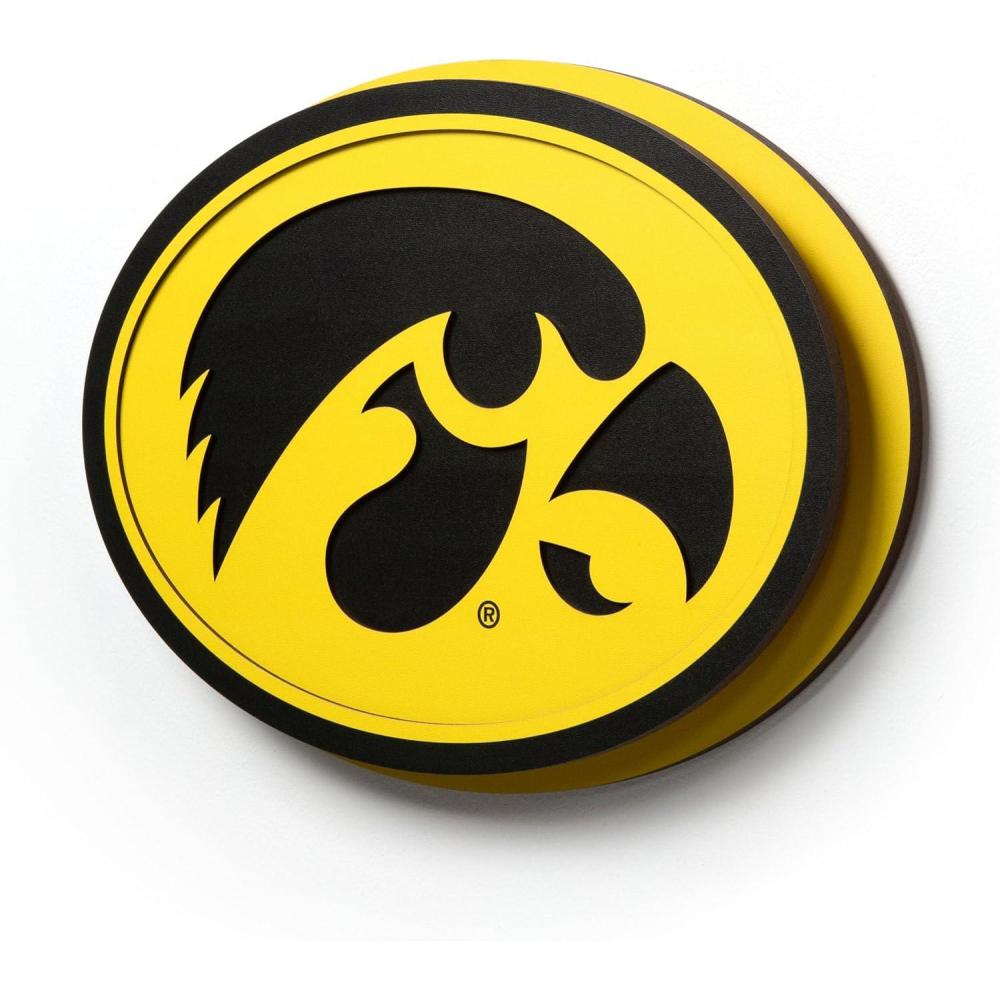 image:imageYouTheFan NCAA 3D DieCut Wall Art precisioncrafted and lasercut in the exact shape of your teams logo multiple layers create striking depth readytohang and officially licensedIowa Hawkeyes