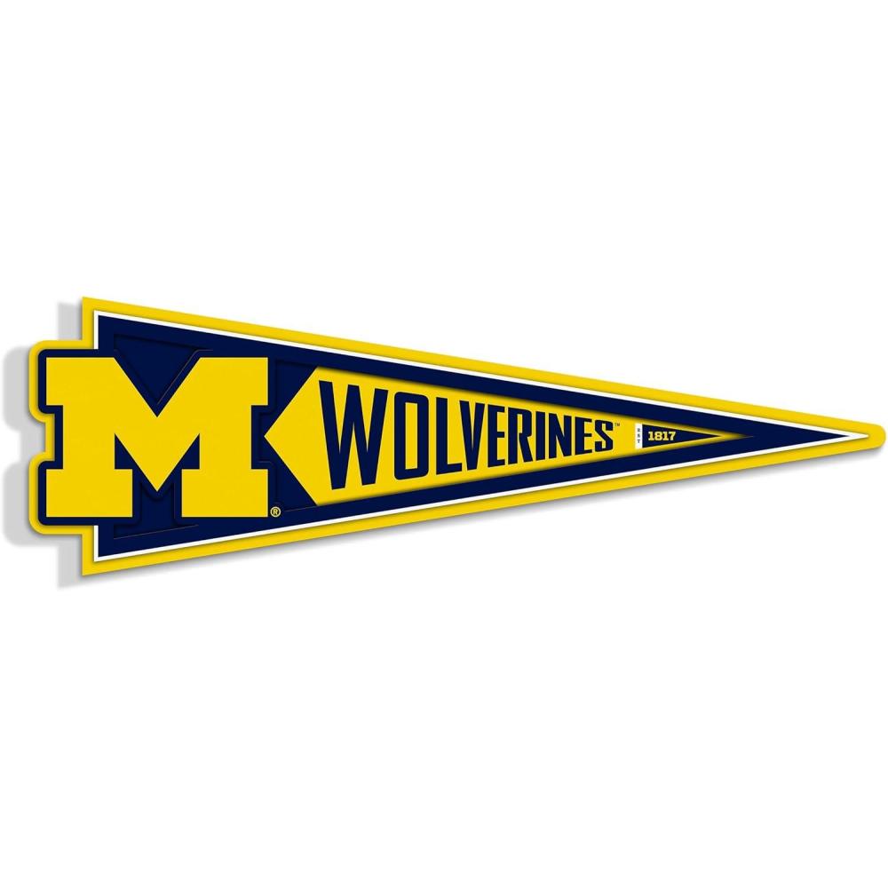 image:imageYouTheFan NCAA 3D Wall Pennant precisioncrafted unique shape made of multiple layers readytohang officially licensed and stylish addition for ultimate team fanMichigan Wolverines