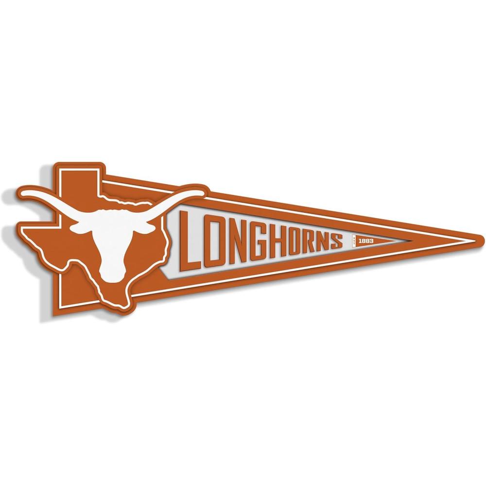 image:imageYouTheFan NCAA 3D Wall Pennant precisioncrafted unique shape made of multiple layers readytohang officially licensed and stylish addition for ultimate team fanTexas Longhorns