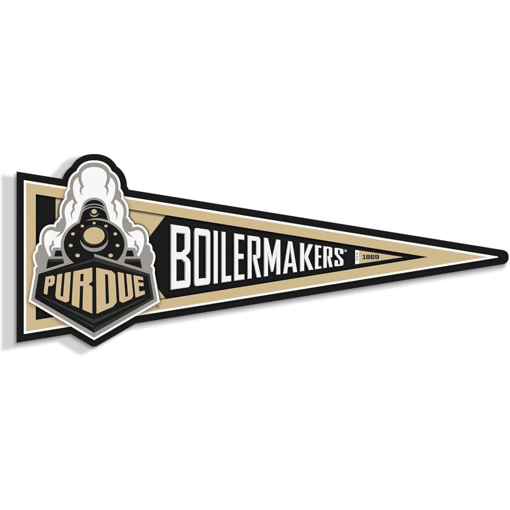 image:imageYouTheFan NCAA 3D Wall Pennant precisioncrafted unique shape made of multiple layers readytohang officially licensed and stylish addition for ultimate team fanPurdue Boilermakers