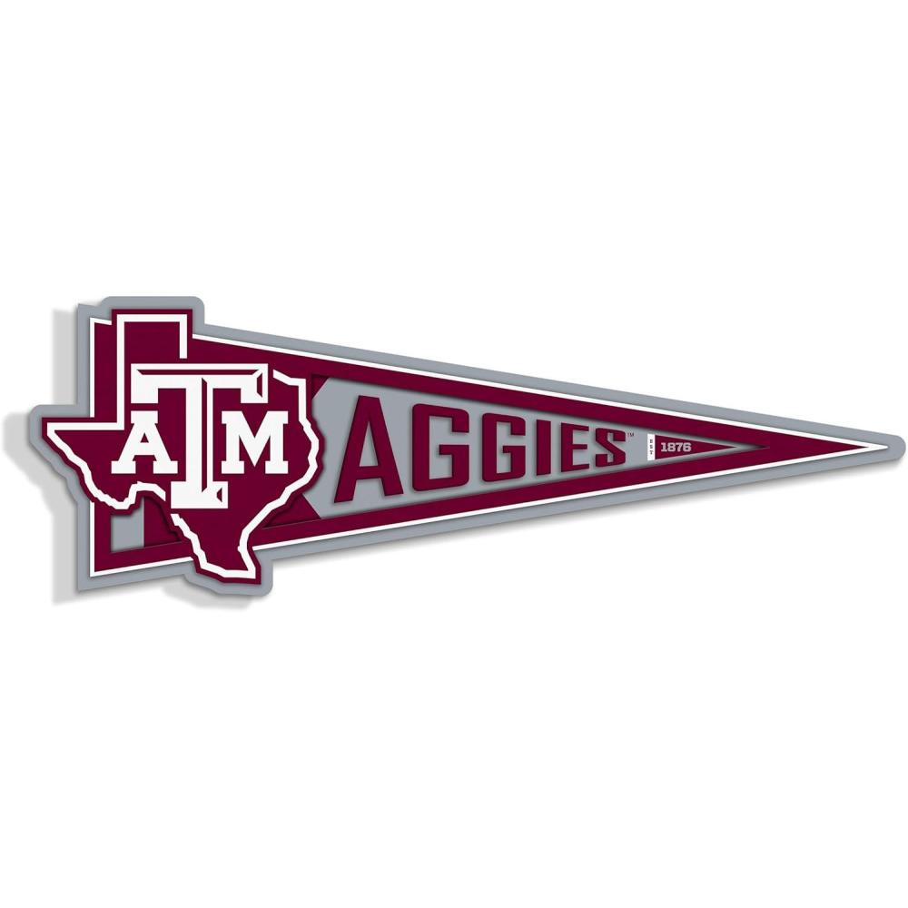 image:imageYouTheFan NCAA 3D Wall Pennant precisioncrafted unique shape made of multiple layers readytohang officially licensed and stylish addition for ultimate team fanTexas AM Aggies
