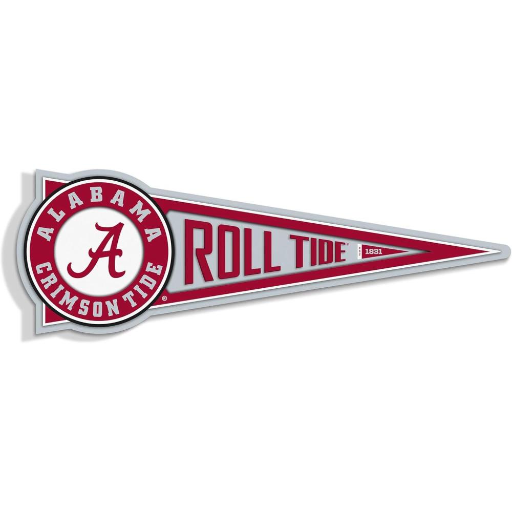 image:imageYouTheFan NCAA 3D Wall Pennant precisioncrafted unique shape made of multiple layers readytohang officially licensed and stylish addition for ultimate team fanAlabama Crimson Tide