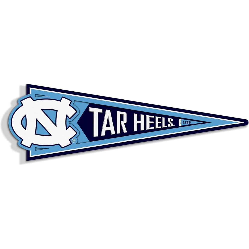 image:imageYouTheFan NCAA 3D Wall Pennant precisioncrafted unique shape made of multiple layers readytohang officially licensed and stylish addition for ultimate team fanNorth Carolina Tar Heels