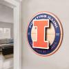 YouTheFan NCAA 3D Circle Backer Wall Art, precision-crafted, multiple layers create striking depth, ready-to-hang, officially licensed and visually stands out(Illinois Fighting illini)