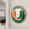 YouTheFan NCAA 3D Circle Backer Wall Art, precision-crafted, multiple layers create striking depth, ready-to-hang, officially licensed and visually stands out(Miami Hurricanes)