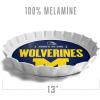 YouTheFan Officially-Licensed NCAA Bottlecap Serving Tray – 13” x 13” – Bottle Cap Shaped Tray – 100% Melamine, Dishwasher Safe, BPA Free – Great Fan Gift(Michigan Wolverines)