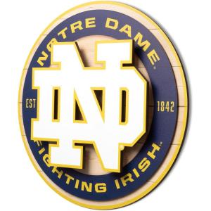 YouTheFan NCAA 3D Circle Backer Wall Art, precision-crafted, multiple layers create striking depth, ready-to-hang, officially licensed and visually stands out(Notre Dame Fighting Irish)