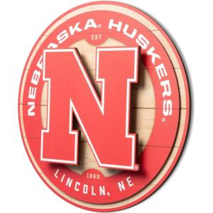 YouTheFan NCAA 3D Circle Backer Wall Art, precision-crafted, multiple layers create striking depth, ready-to-hang, officially licensed and visually stands out(Nebraska Cornhuskers)