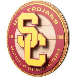 YouTheFan NCAA 3D Circle Backer Wall Art, precision-crafted, multiple layers create striking depth, ready-to-hang, officially licensed and visually stands out(USC Trojans)