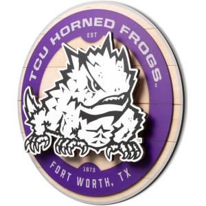 YouTheFan NCAA 3D Circle Backer Wall Art, precision-crafted, multiple layers create striking depth, ready-to-hang, officially licensed and visually stands out(TCU Horned Frogs)