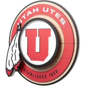 YouTheFan NCAA 3D Circle Backer Wall Art, precision-crafted, multiple layers create striking depth, ready-to-hang, officially licensed and visually stands out(Utah Utes)