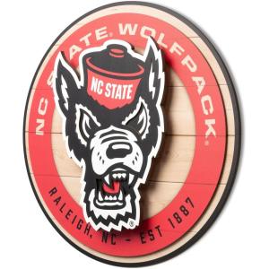 YouTheFan NCAA 3D Circle Backer Wall Art, precision-crafted, multiple layers create striking depth, ready-to-hang, officially licensed and visually stands out(NC State Wolfpack)