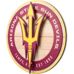 YouTheFan NCAA 3D Circle Backer Wall Art, precision-crafted, multiple layers create striking depth, ready-to-hang, officially licensed and visually stands out(Arizona State Sun Devils)