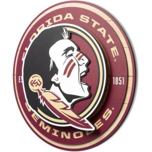 YouTheFan NCAA 3D Circle Backer Wall Art, precision-crafted, multiple layers create striking depth, ready-to-hang, officially licensed and visually stands out(Florida State Seminoles)