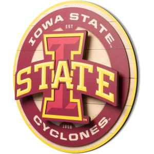 YouTheFan NCAA 3D Circle Backer Wall Art, precision-crafted, multiple layers create striking depth, ready-to-hang, officially licensed and visually stands out(Iowa State Cyclones)
