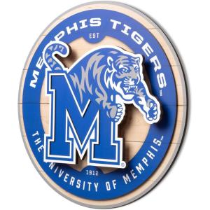 YouTheFan NCAA 3D Circle Backer Wall Art, precision-crafted, multiple layers create striking depth, ready-to-hang, officially licensed and visually stands out(Memphis Tigers)