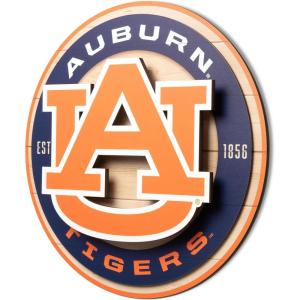 YouTheFan NCAA 3D Circle Backer Wall Art, precision-crafted, multiple layers create striking depth, ready-to-hang, officially licensed and visually stands out(Auburn Tigers)