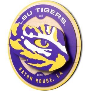 YouTheFan NCAA 3D Circle Backer Wall Art, precision-crafted, multiple layers create striking depth, ready-to-hang, officially licensed and visually stands out(LSU Tigers)