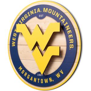 YouTheFan NCAA 3D Circle Backer Wall Art, precision-crafted, multiple layers create striking depth, ready-to-hang, officially licensed and visually stands out(West Virginia Mountaineers)