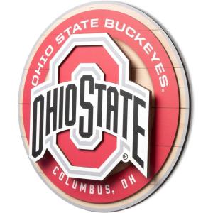 YouTheFan NCAA 3D Circle Backer Wall Art, precision-crafted, multiple layers create striking depth, ready-to-hang, officially licensed and visually stands out(Ohio State Buckeyes)
