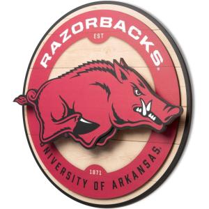 YouTheFan NCAA 3D Circle Backer Wall Art, precision-crafted, multiple layers create striking depth, ready-to-hang, officially licensed and visually stands out(Arkansas Razorbacks)