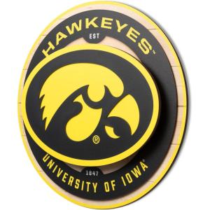 YouTheFan NCAA 3D Circle Backer Wall Art, precision-crafted, multiple layers create striking depth, ready-to-hang, officially licensed and visually stands out(Iowa Hawkeyes)