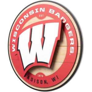 YouTheFan NCAA 3D Circle Backer Wall Art, precision-crafted, multiple layers create striking depth, ready-to-hang, officially licensed and visually stands out(Wisconsin Badgers)