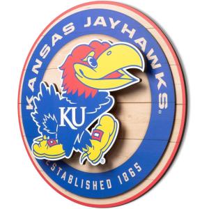 YouTheFan NCAA 3D Circle Backer Wall Art, precision-crafted, multiple layers create striking depth, ready-to-hang, officially licensed and visually stands out(Kansas Jayhawks)