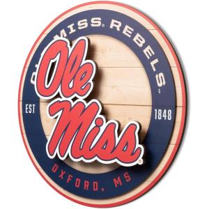 YouTheFan NCAA 3D Circle Backer Wall Art, precision-crafted, multiple layers create striking depth, ready-to-hang, officially licensed and visually stands out(Mississippi Rebels)