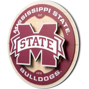 YouTheFan NCAA 3D Circle Backer Wall Art, precision-crafted, multiple layers create striking depth, ready-to-hang, officially licensed and visually stands out(Mississippi State Bulldogs)