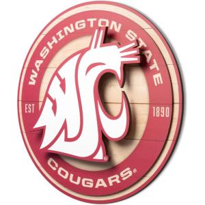 YouTheFan NCAA 3D Circle Backer Wall Art, precision-crafted, multiple layers create striking depth, ready-to-hang, officially licensed and visually stands out(Washington State Cougars)