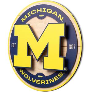 YouTheFan NCAA 3D Circle Backer Wall Art, precision-crafted, multiple layers create striking depth, ready-to-hang, officially licensed and visually stands out(Michigan Wolverines)