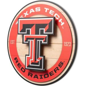 YouTheFan NCAA 3D Circle Backer Wall Art, precision-crafted, multiple layers create striking depth, ready-to-hang, officially licensed and visually stands out(Texas Tech Red Raiders)