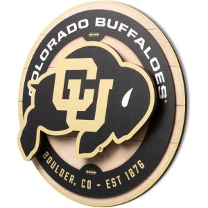 YouTheFan NCAA 3D Circle Backer Wall Art, precision-crafted, multiple layers create striking depth, ready-to-hang, officially licensed and visually stands out(Colorado Buffaloes)