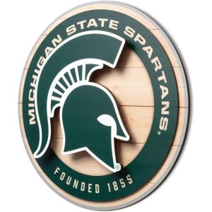 YouTheFan NCAA 3D Circle Backer Wall Art, precision-crafted, multiple layers create striking depth, ready-to-hang, officially licensed and visually stands out(Michigan State Spartans)