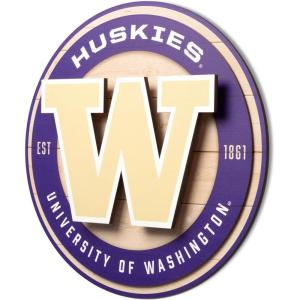 YouTheFan NCAA 3D Circle Backer Wall Art, precision-crafted, multiple layers create striking depth, ready-to-hang, officially licensed and visually stands out(Washington Huskies)