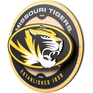 YouTheFan NCAA 3D Circle Backer Wall Art, precision-crafted, multiple layers create striking depth, ready-to-hang, officially licensed and visually stands out(Missouri Tigers)