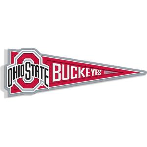 YouTheFan NCAA 3D Wall Pennant, precision-crafted, unique shape made of multiple layers, ready-to-hang, officially licensed and stylish addition for ultimate team fan(Ohio State Buckeyes)