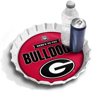 YouTheFan Officially-Licensed NCAA Bottlecap Serving Tray – 13” x 13” – Bottle Cap Shaped Tray – 100% Melamine, Dishwasher Safe, BPA Free – Great Fan Gift(Georgia Bulldogs)