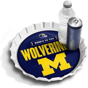 YouTheFan Officially-Licensed NCAA Bottlecap Serving Tray – 13” x 13” – Bottle Cap Shaped Tray – 100% Melamine, Dishwasher Safe, BPA Free – Great Fan Gift(Michigan Wolverines)