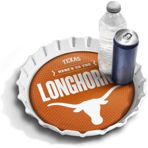 YouTheFan Officially-Licensed NCAA Bottlecap Serving Tray – 13” x 13” – Bottle Cap Shaped Tray – 100% Melamine, Dishwasher Safe, BPA Free – Great Fan Gift(Texas Longhorns)