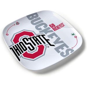 YouTheFan Officially-Licensed NCAA Large Party Plate – 10.25” x 10.25” – 100% Melamine, Dishwasher Safe, BPA Free – Fan Gift for Snacks, appetizers and Food(Ohio State Buckeyes)