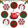 imageDessous de Verres sous Verre Noel Dessous de Verre Feutre Ronds Dessous de Verre en Feutre Lot de 8 sousVerres en Verre Lavable Anti Drapant pour Tasses Bouteilles de Vins