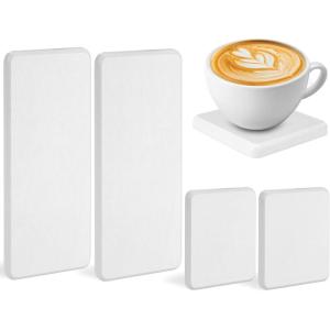 4 Pièces Dessous de Verre Absorbants en Terre de Diatomées, Plateau en Pierre Absorbant l&rsquo;eau pour évier, Plateau en Terre de Diatomée, sous Verre Convient pour Le Savon, Les Tasses, Les Bouteilles…(Blanc)