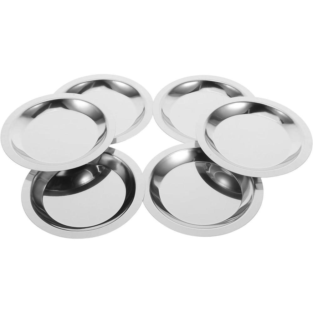 image6 pices Lot Dessous de Bouteille Vin Acier Inoxydable Rond Tapis Isolant Antidrapant et Rsistant Chaleur Support lgant pour Verres et Tasses Vin Accessoires Mnagers